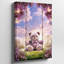 Reproduction d'art sur toile, "Un ours en peluche rose pastel moelleux avec une expression joyeuse"-846517432