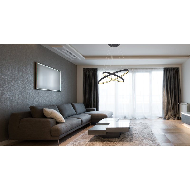 Balentin 1 - Light LED Crystal Pendant, Matt Black