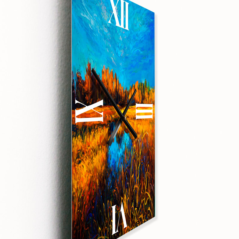 Horloge murale Meadows sous un ciel clair, Grand