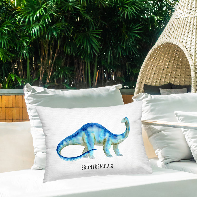 Coussin d'extérieur imprimé Stupell Industries Brontosaurus Dinosaur Design par Brett Blumenthal