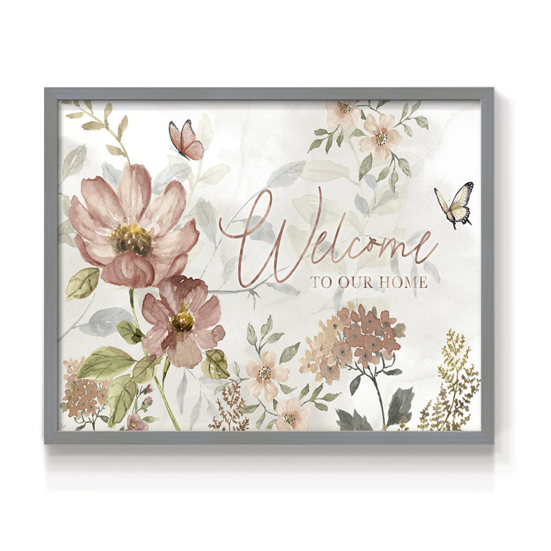 Summers Welcome - impression encadrée - réversible, H 11 po x l 14 po, Gris