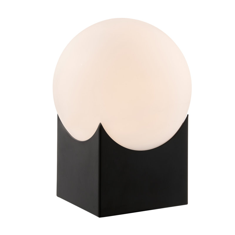Lampe de table 11 po Loper, Noir, Givré