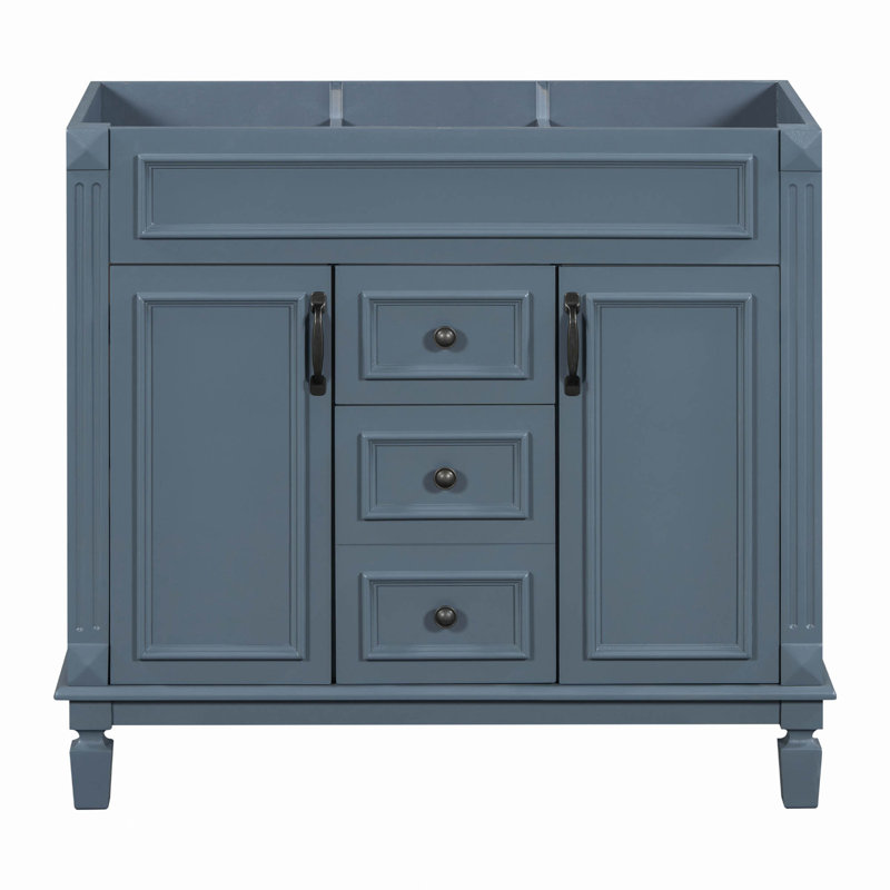 Meuble-lavabo 36 po sans lavabo supérieur, armoire seulement, armoire de rangement moderne avec 2 portes à fermeture douce
