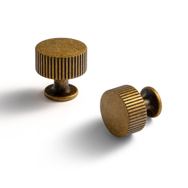 1.1'' Diameter Circle Knob-Antique Brass, Antique Brass, 1.1"