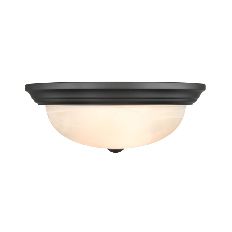 Matte Black Glass 15" Indoor/Outdoor Flush Mount Light