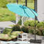Parasol de patio décalé 10 pi avec base ajourée turquoise