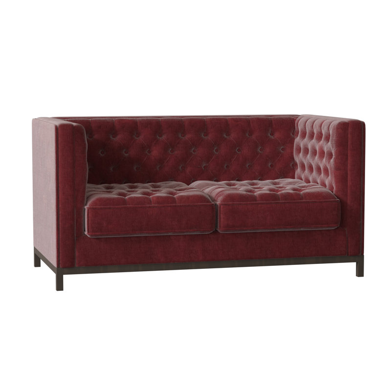 Jess Loveseat, Savona Ruby, Brown Mahogany