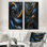 Fractale turquoise dérive de marbre I - décoration murale abstraite 2 panneaux
