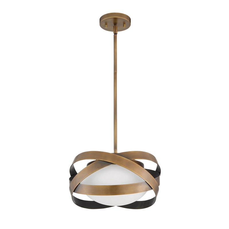 Luminaire suspendu 1 lumière noir, Laiton