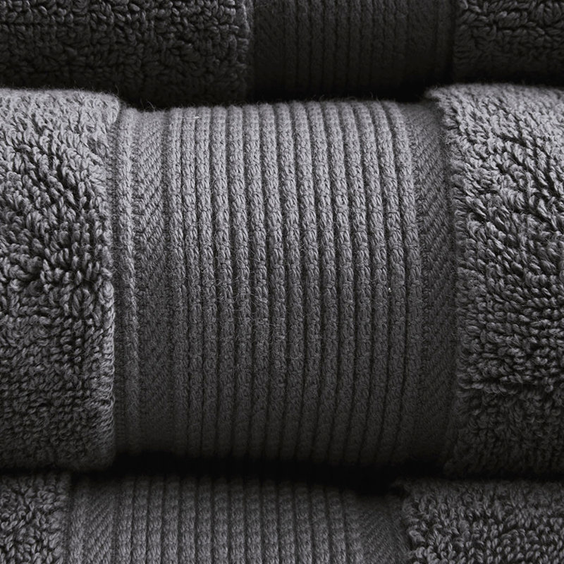 100% Cotton 8 Piece Antimicrobial Towel Set, Gray