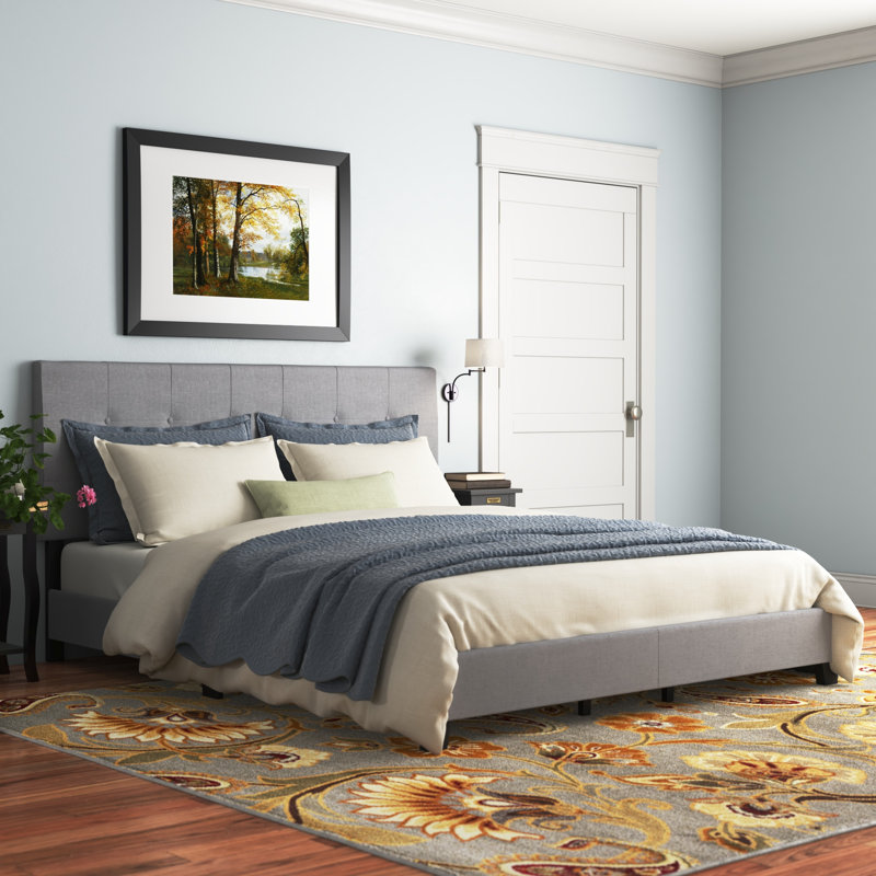 Anding Upholstered Slat Bed, California king, Glacier