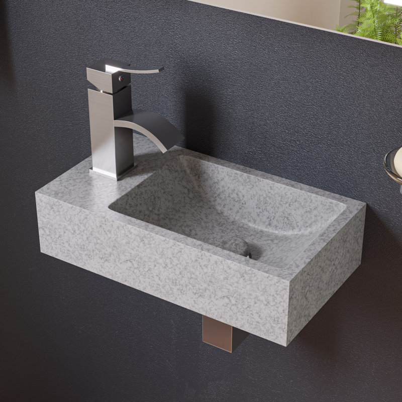 Alfi Brand 8.75'' Matte Gray Natural Stone Rectangular Bathroom Sink
