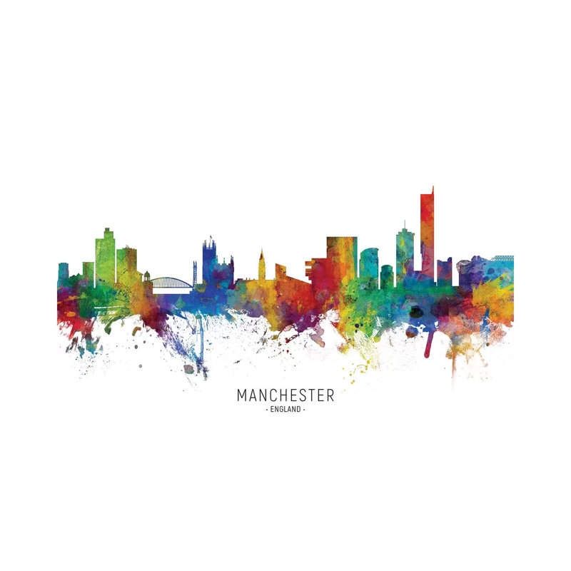Manchester England Skyline by Michael Tompsett - Wrapped Canvas Print, 20.32 cm H x 30.48 cm W