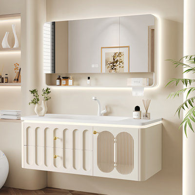 Armoire de salle de bain de style français crème