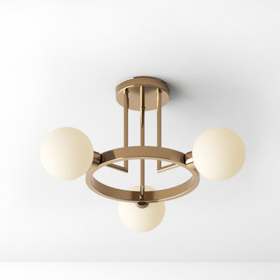 Eveliina 3 Light Glass Semi Flush Mount