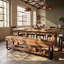 Upholstered Engineered Wood Bench with Shelves
