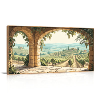 Ensemble de 1 tableau sur toile « Arche de vignoble »