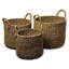 Handmade Seagrass Basket With Handles - Set of 3