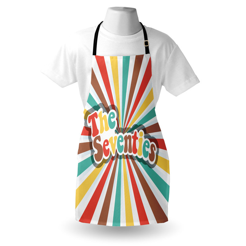 Multicolore East Urban Home, tablier coloré unisexe, rétro années 70, taille adulte