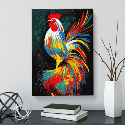 Solvang Rooster Splatter Vol.1 - Wrapped Canvas