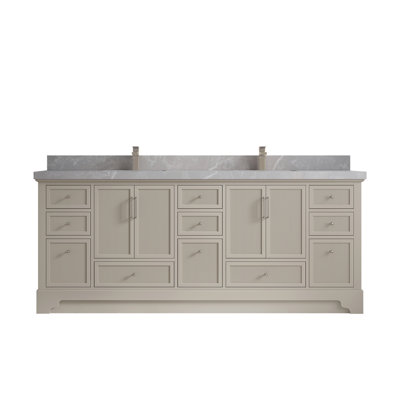 Alys 84 Double Bathroom Vanity with Top (Knobs Option)