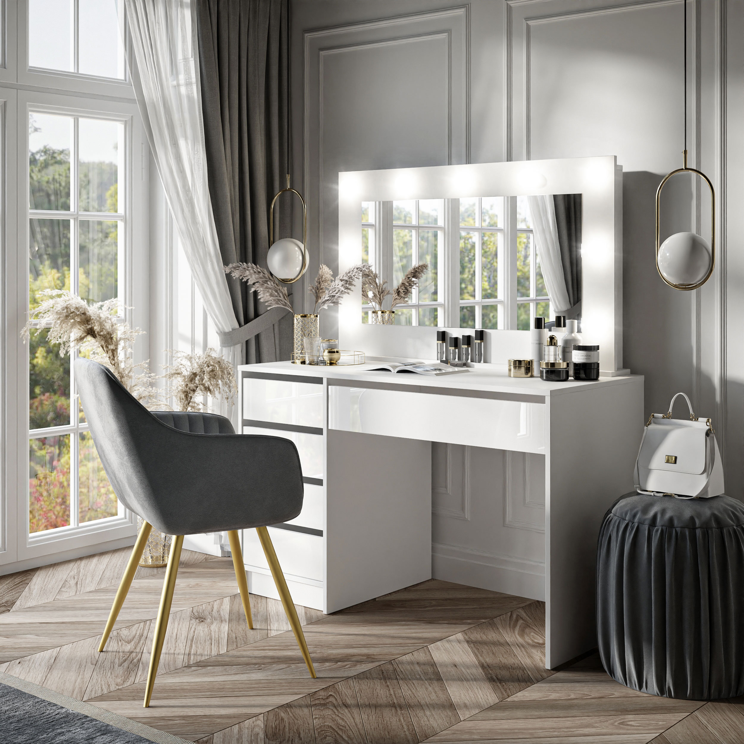 Thelonius Dressing Table with Mirror
