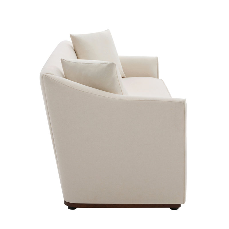 Canapé 3 places avec accoudoirs et coussins décoratifs Modern, Beige