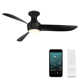 Corona 3 - Blade Outdoor/Indoor Smart Flush Mount Ceiling Fan with Remote Control and Dimmable LED Light Kit Included 