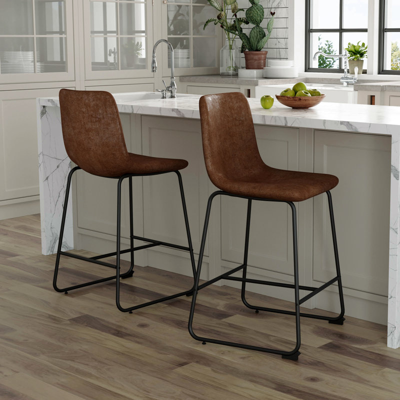 Set Of 2 Bar Chairs,Comfortable Stools Suitable For Industrial And Vintage Style Settings, With Product Dimensions Of 17.7*14.5*37 Inches.