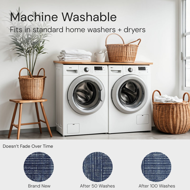 Canvas Navy Standard 2x3 Washable Rug, Blue