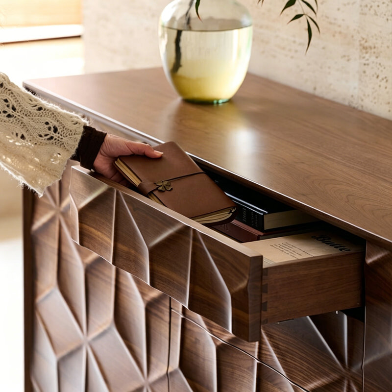 High-End Solid Wood Sideboard, 35.43" H x 62.99" W x 17.72" D