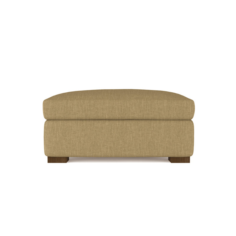 Crosby Ottoman, Plush Velvet Oyster, Dark Brown