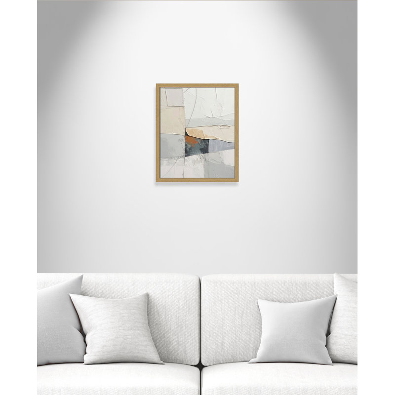 «Plastering I Print» par Alonza Saunders, Grain de bois naturel, L 16 po x H 19 po, Framed Print