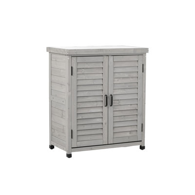 Banc de rempotage 31 po x 17 po x 36 po avec armoire de rangement grise - conçu pour l'extérieur