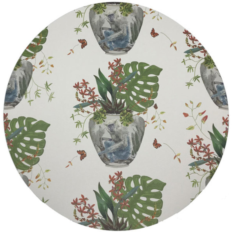 Monkey Small Jungle Pebble 16" Vinyl Placemat, White
