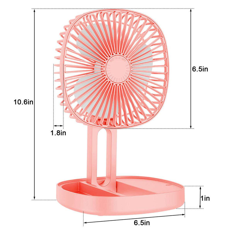 Ventilateur personnel 10,6 po Deago, Rose