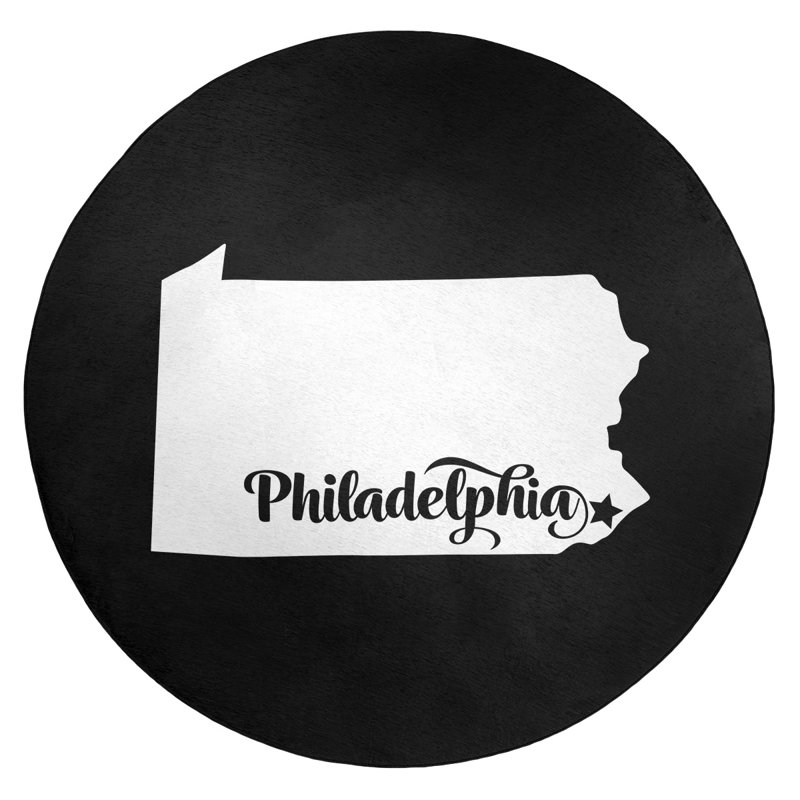 Tapis en poly-chenille philadelphia pennsylvanie, Rond 5 pi