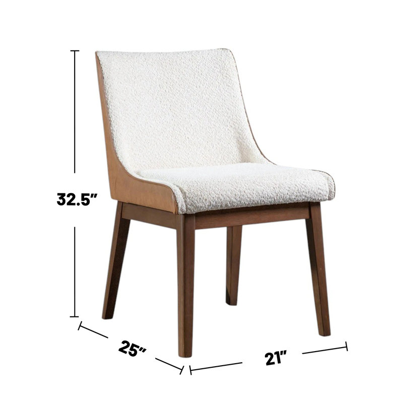  Rectangular Wooden Dining Set With Padded Seats In Walnut And Beige, 7
