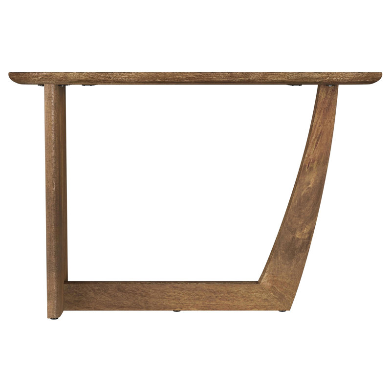 Oval Solid Mango Wood Entryway Console Table