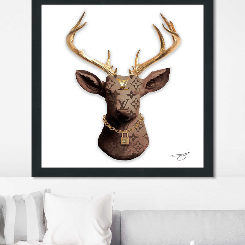 Louis Vuitton Deer (Square) par By Jodi - impression, Cadre espresso, H 25,5 po x l 25,5 po x P 1 po