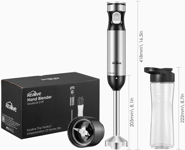 GreenLife Variable Speed Hand Blender, Turquoise