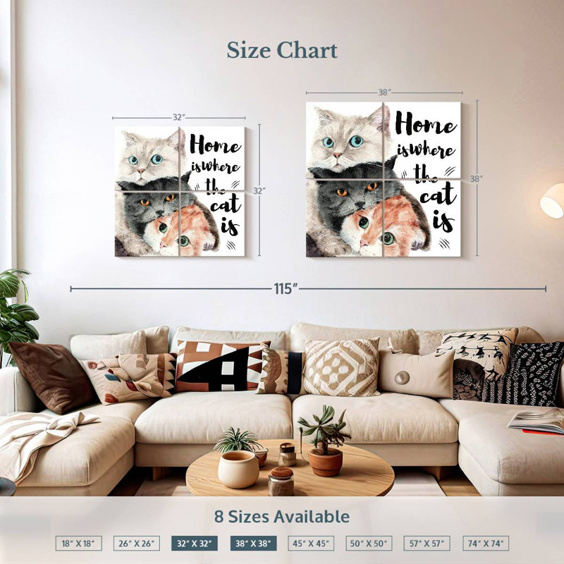 Kema Home Cats Wall Sign, 38" H x 38" W