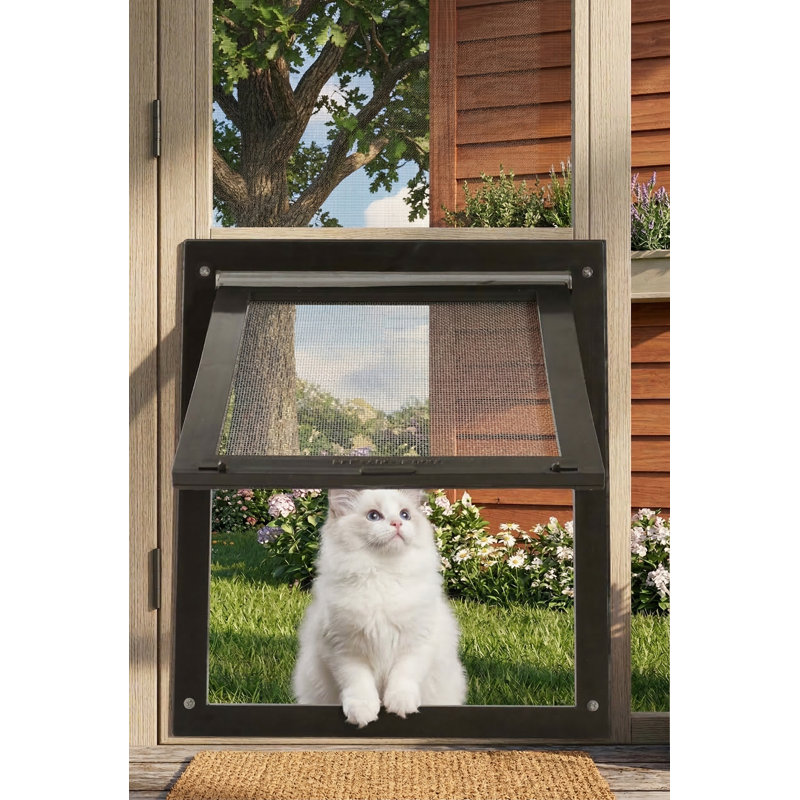 Petit rabat de porte moustiquaire 7,9 x 9,9 po, compatible avec les portes pour animaux de compagnie, pour chiens et chats de moins de 30 lb, remplacement pour moustiquaire de porche / fenêtre, brun