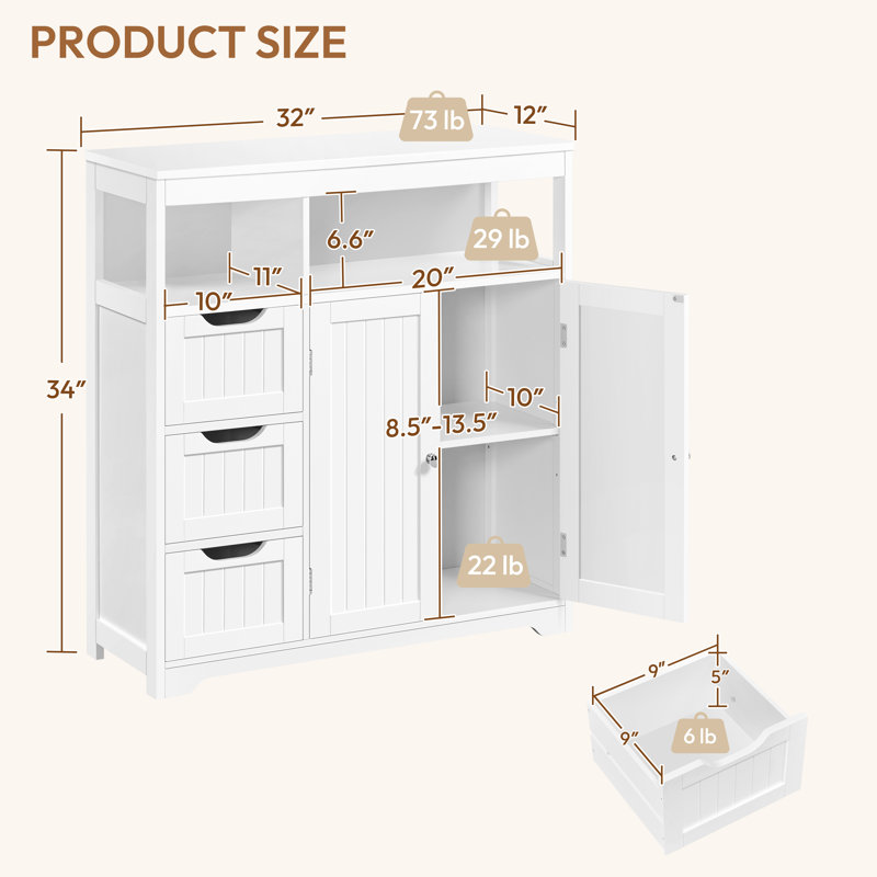 Armoire de salle de bain Marceen, Blanc