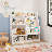 Kids Wooden Bookshelf Toy Storage Organizer, 4-Tier Bookcase Display Stand for Kids Room