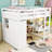 Full Size Wooden Loft Bed With Built-In Desk, Storage Shelves, Drawers And Wardrobe-1873966558