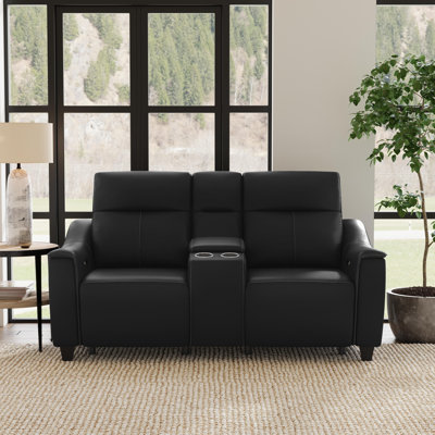 Walter 76'' Leather Match Square Arm Reclining CAL117 Compliant Loveseat -  Flexsteel, 1125-64PH-918-00