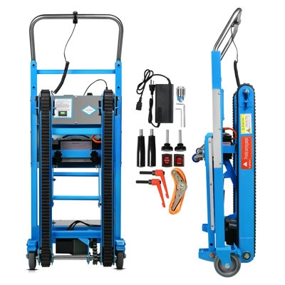 900lbs Capacity Tracked Electric Hand Trucks 1250W Heavy Duty Stair Climber Trolley(Blue)