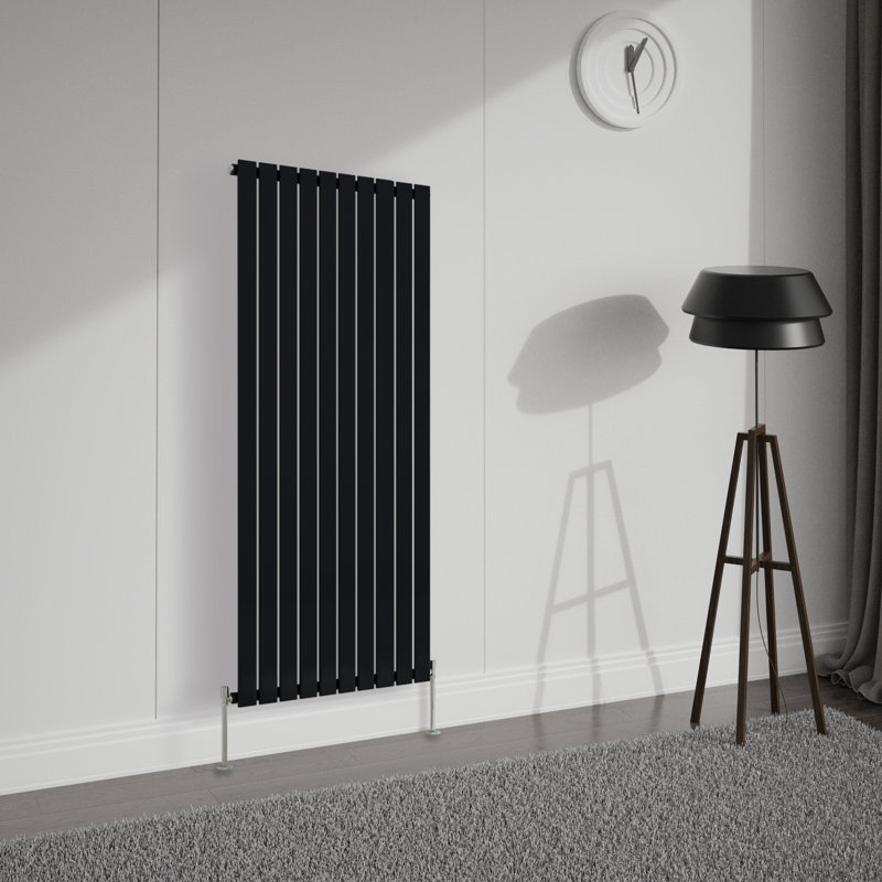Shonnard Vertical Single Flat Panel Radiator, Normal Black, 160cm H x 68cm W
