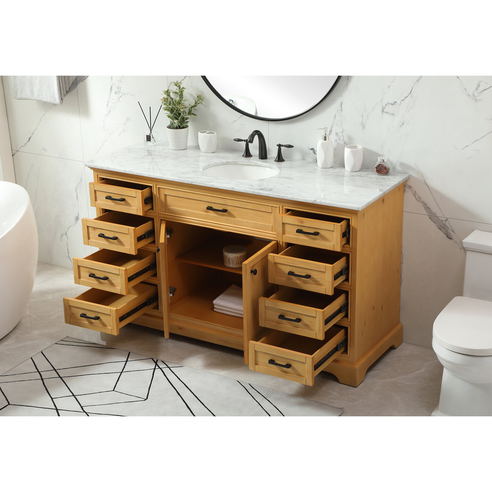 Hermes 60'' Single Bathroom Vanity, Light Brown